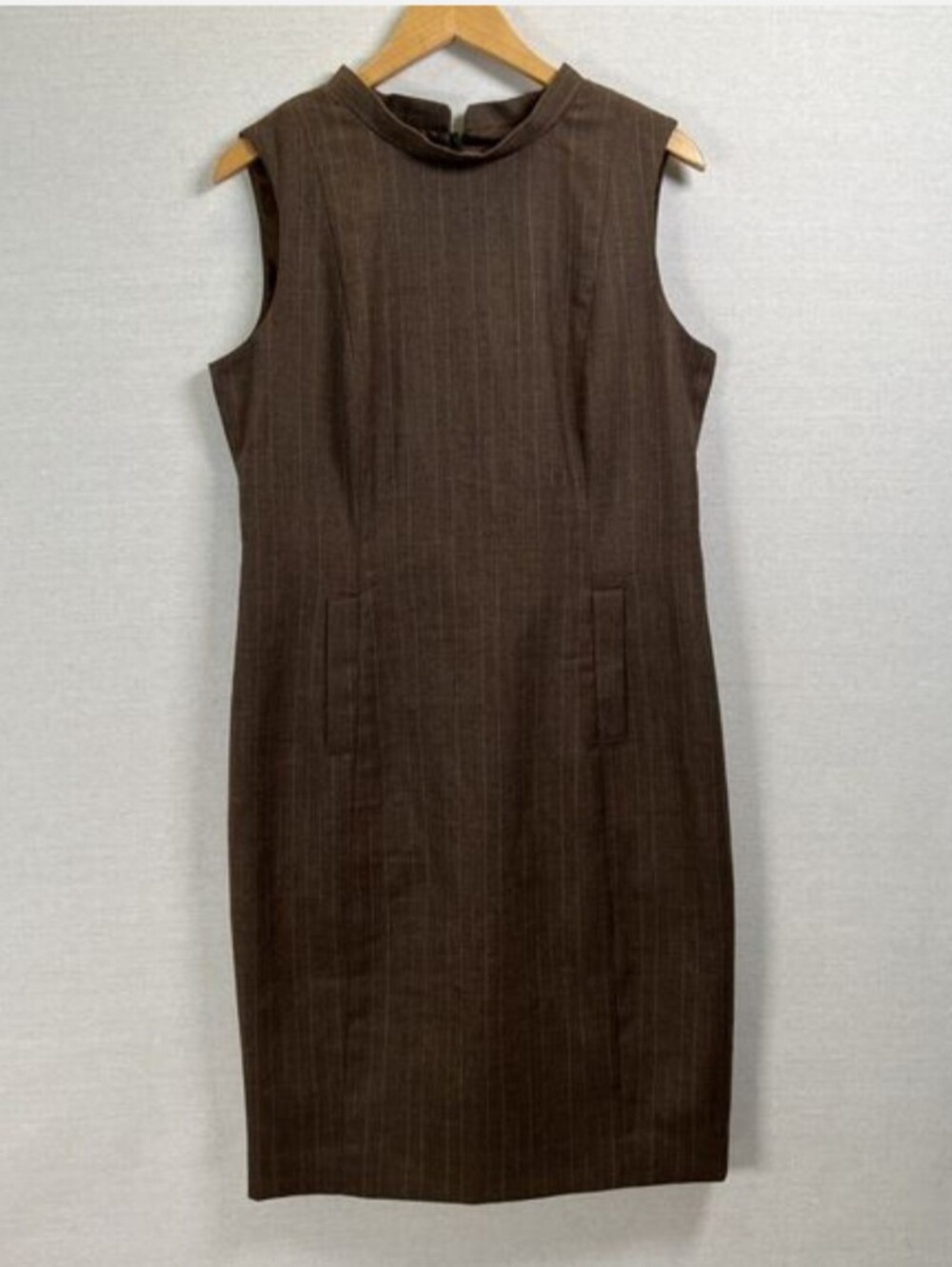 Pendleton Dress Womans Size 16 Brown 100% Virgin Wool Sleeveless Made In USA